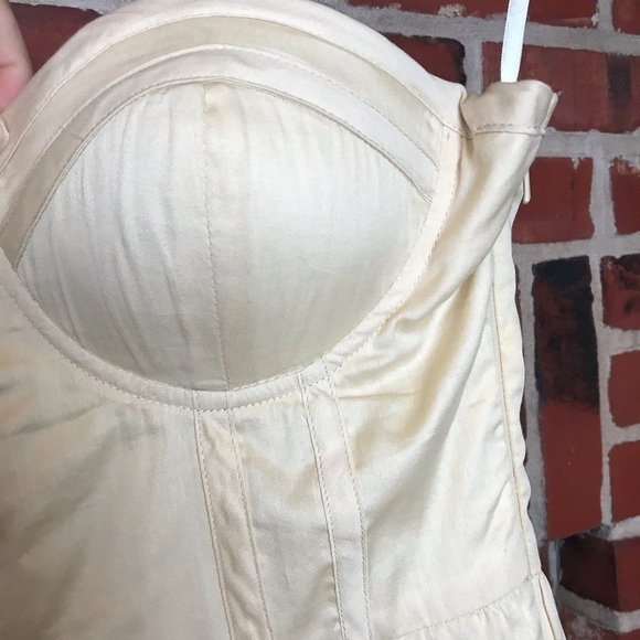 Minuet Yellow Floral Embroidered Strapless Dress M - Picture 7 of 7